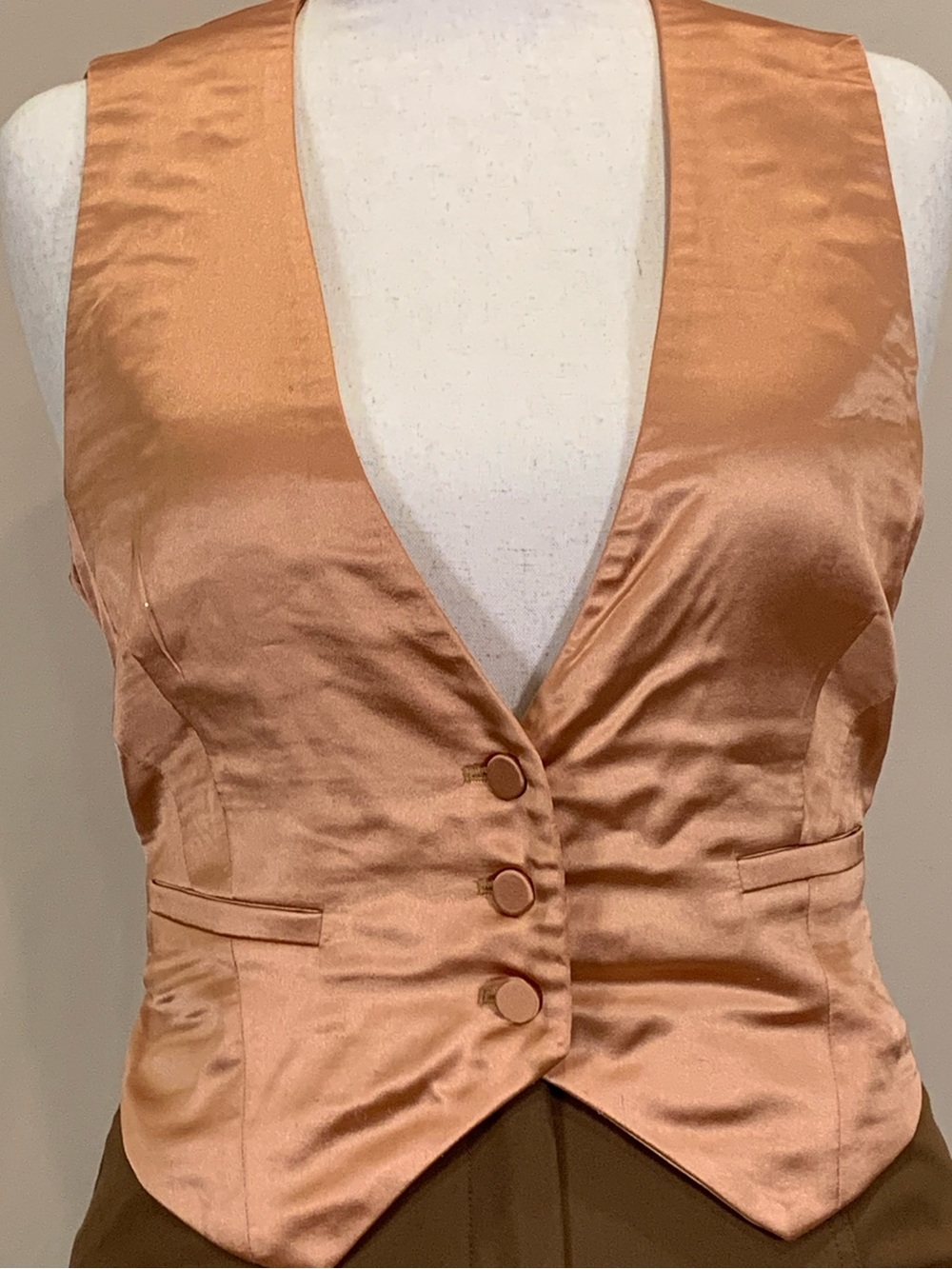 Ronny Kobo Bronze Satin Vest